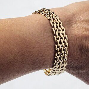 NLH Nat Landau Hyman Women's Gold Toned Link Layered Chain Bracelet
